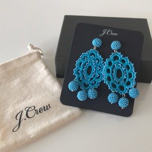 NWT J Crew Beaded crochet statement earrings